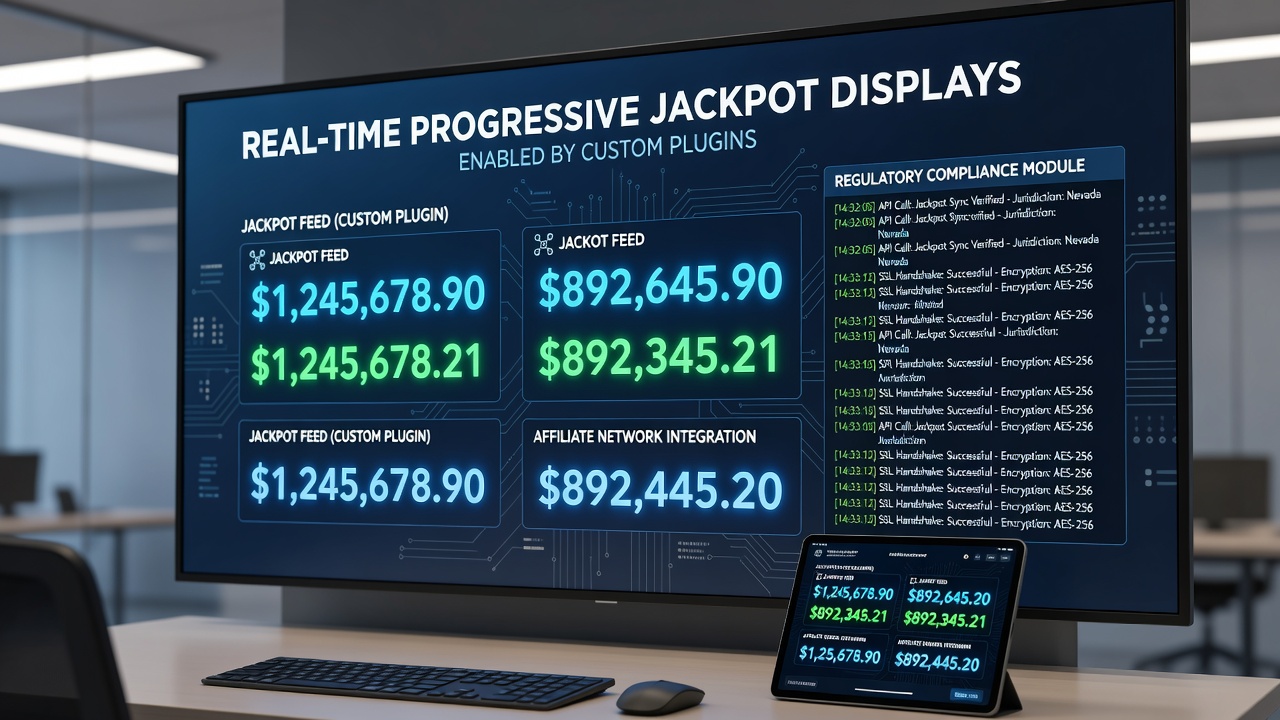 Detail van een affiliatepagina met live bijgewerkte jackpotbedragen via plugin