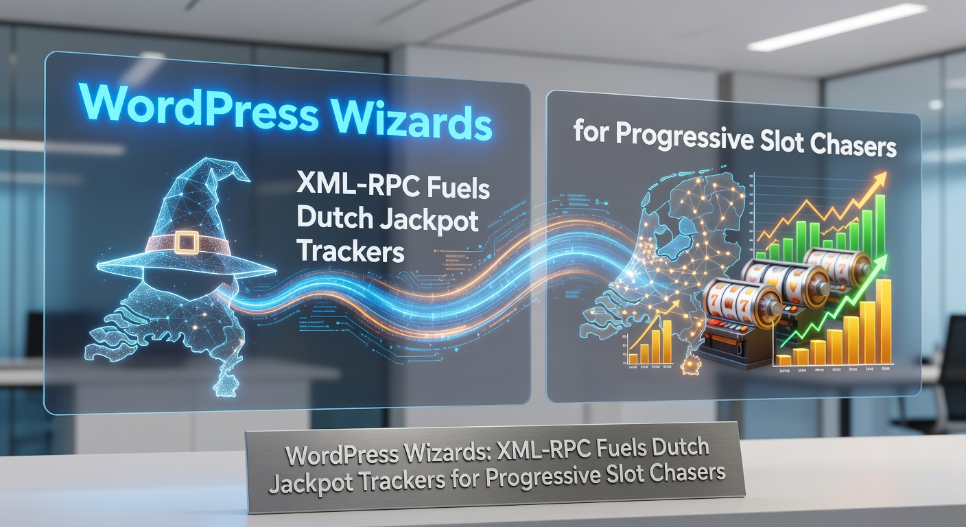 Schermafbeelding van een WordPress dashboard met XML-RPC integratie voor realtime jackpot updates op een Nederlandse goksite