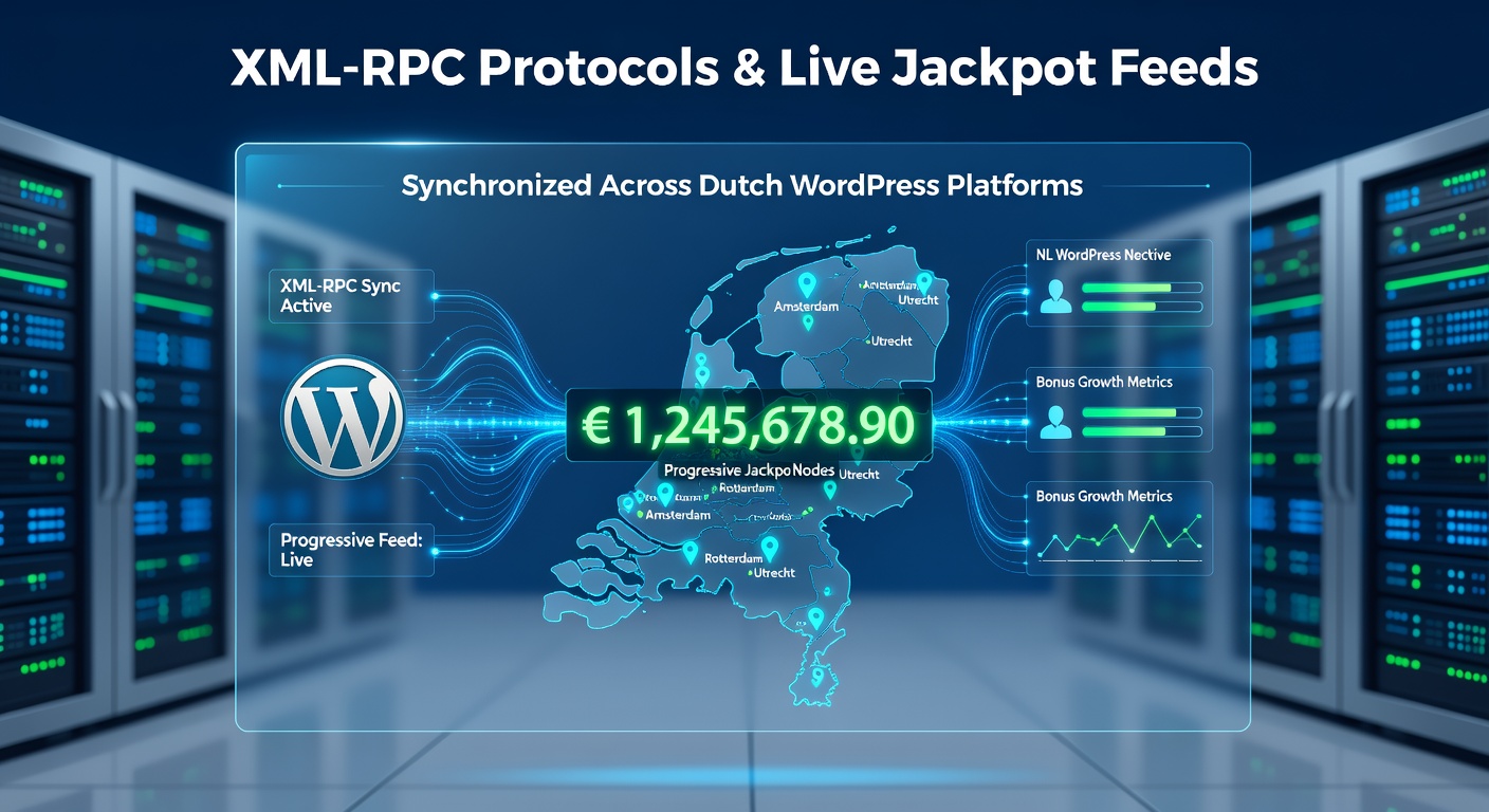 Illustratie van XML-RPC integratie in Nederlandse WordPress systemen voor jackpot tracking